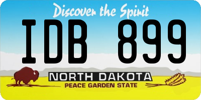 ND license plate IDB899