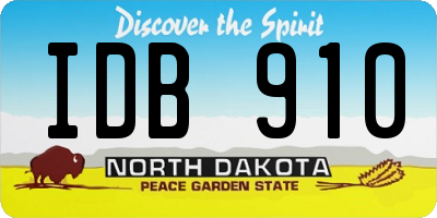ND license plate IDB910