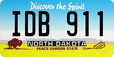 ND license plate IDB911