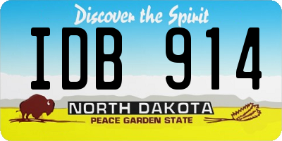 ND license plate IDB914