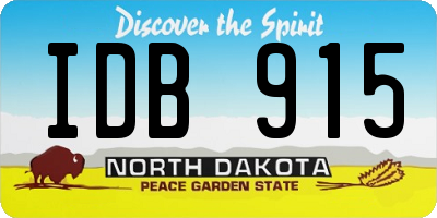 ND license plate IDB915