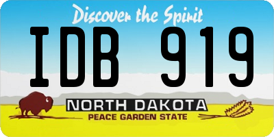 ND license plate IDB919