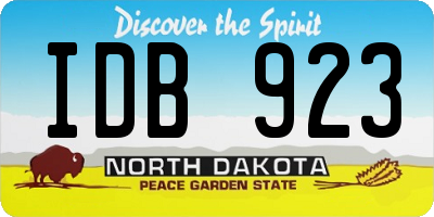 ND license plate IDB923