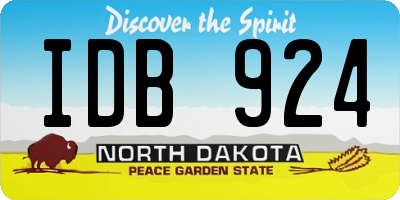ND license plate IDB924