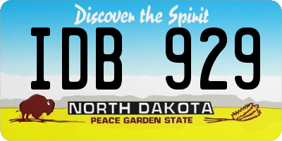 ND license plate IDB929