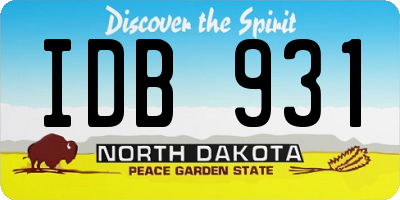 ND license plate IDB931