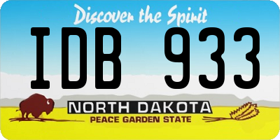 ND license plate IDB933