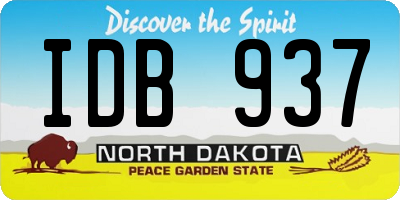 ND license plate IDB937