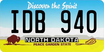 ND license plate IDB940