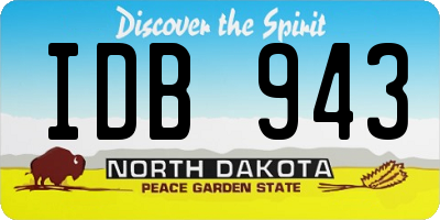 ND license plate IDB943