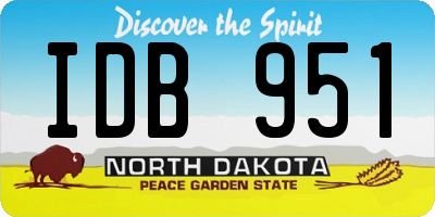 ND license plate IDB951