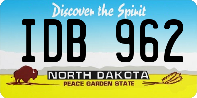 ND license plate IDB962