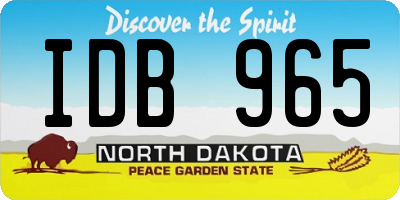ND license plate IDB965