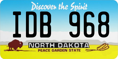 ND license plate IDB968