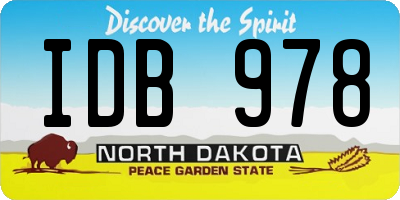 ND license plate IDB978