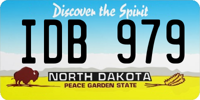 ND license plate IDB979