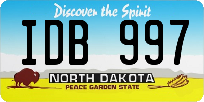ND license plate IDB997