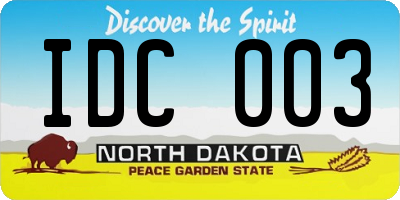 ND license plate IDC003