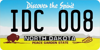 ND license plate IDC008