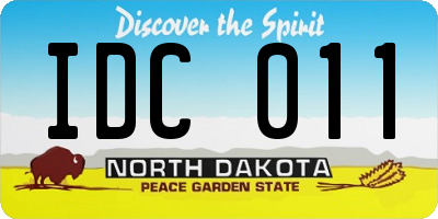ND license plate IDC011