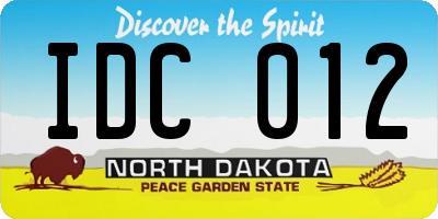 ND license plate IDC012