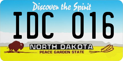 ND license plate IDC016