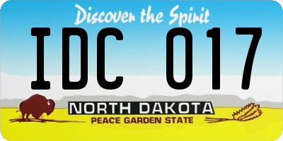 ND license plate IDC017