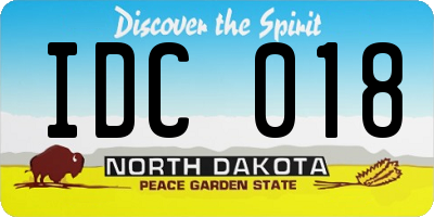 ND license plate IDC018