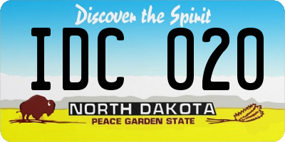 ND license plate IDC020