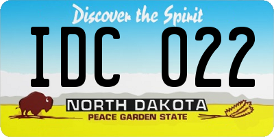 ND license plate IDC022