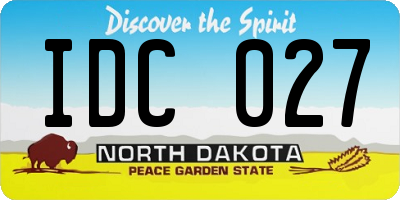 ND license plate IDC027
