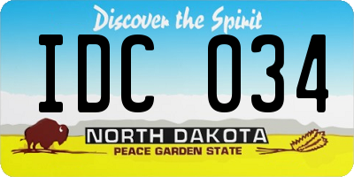 ND license plate IDC034