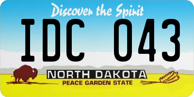 ND license plate IDC043