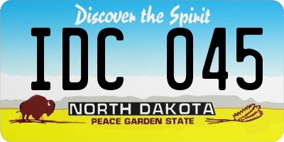 ND license plate IDC045