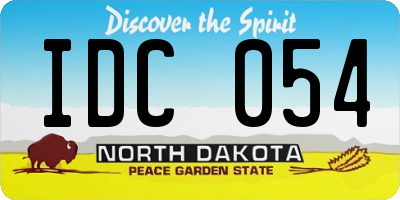 ND license plate IDC054