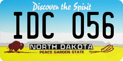 ND license plate IDC056