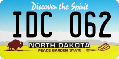 ND license plate IDC062