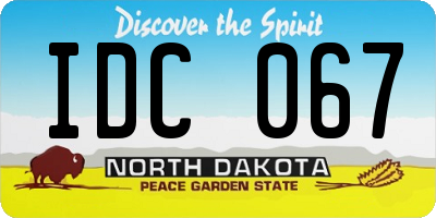 ND license plate IDC067