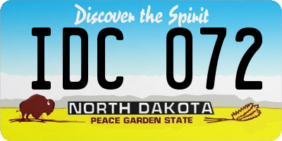 ND license plate IDC072