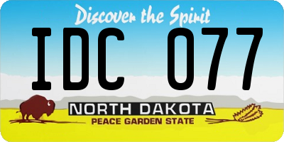 ND license plate IDC077