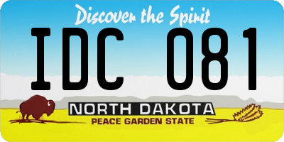 ND license plate IDC081