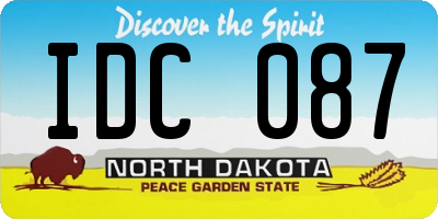 ND license plate IDC087