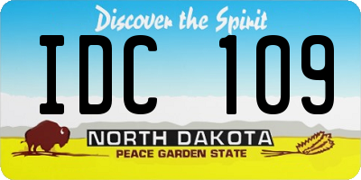 ND license plate IDC109