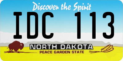 ND license plate IDC113