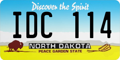 ND license plate IDC114