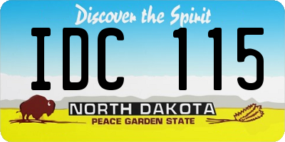 ND license plate IDC115