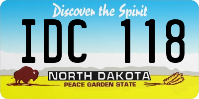 ND license plate IDC118