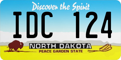 ND license plate IDC124