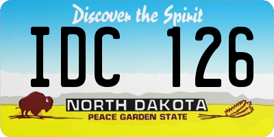 ND license plate IDC126