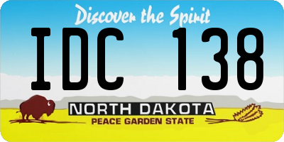 ND license plate IDC138